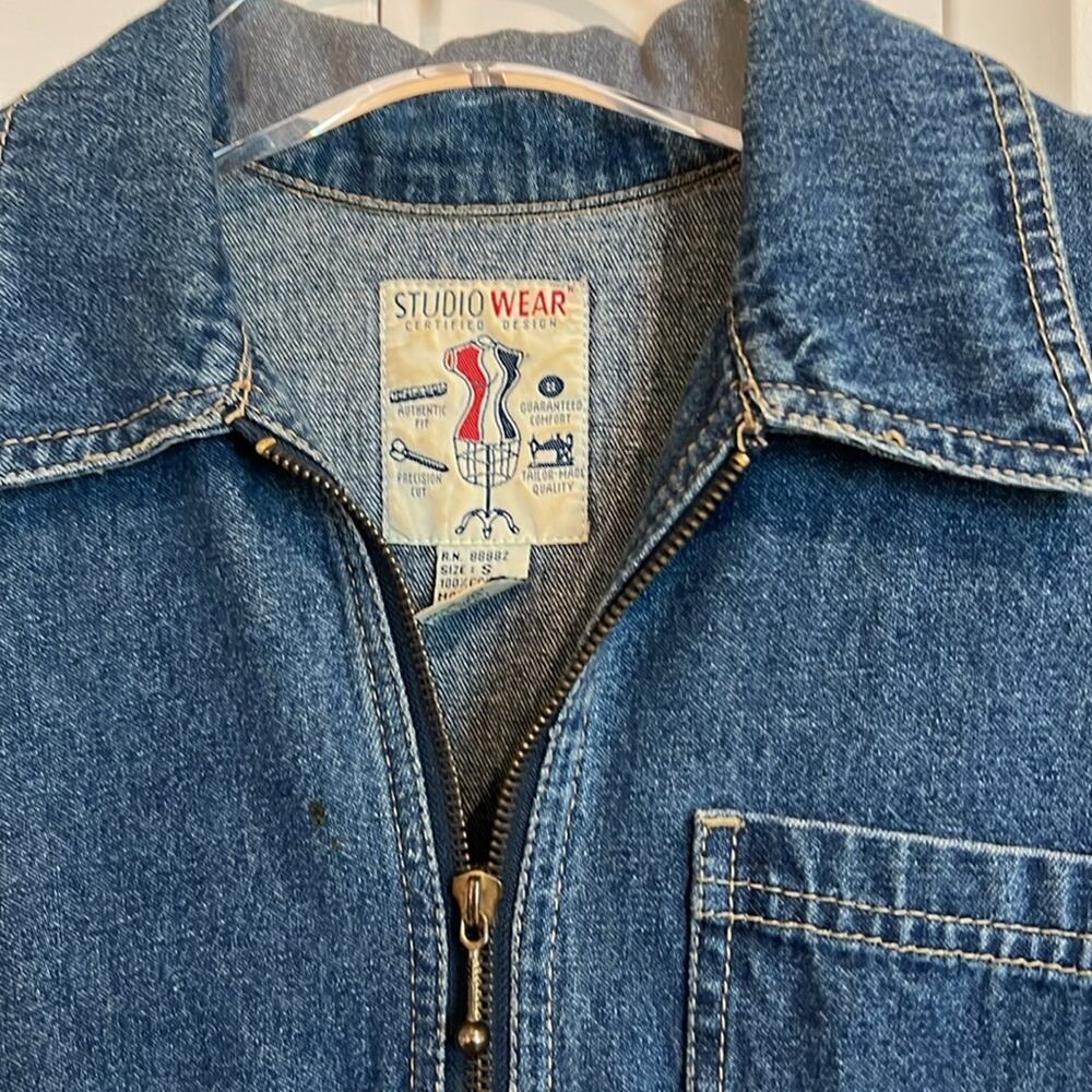 VTG Studio Wear Jean Jumper‎ Women’s Denim Maxi Dress Small S Corduroy Cowgirl - Picture 3 of 16